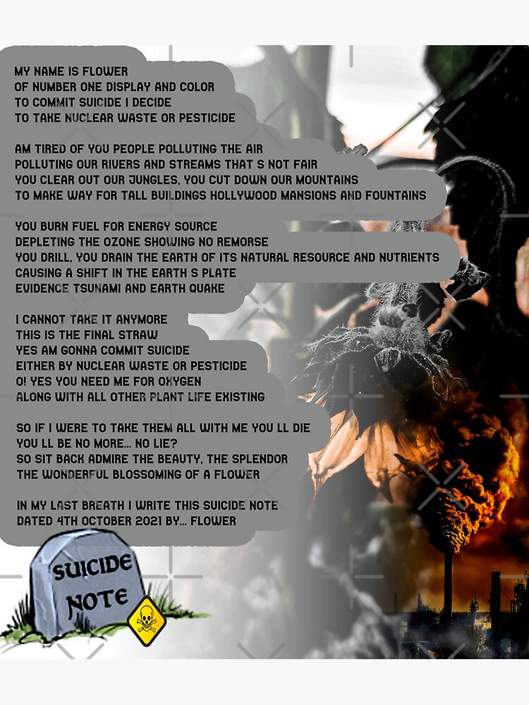 "DYING FLOWER POEM" Sticker for Sale by HIZstory Redbubble