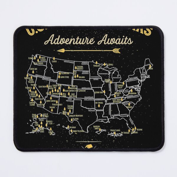 Item preview, 62 National Parks Map US Park Vintage Camping Hiking designed and sold by LochyshiArah.