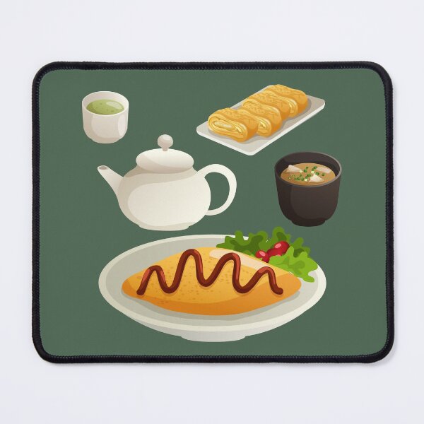 Artikelvorschau, Japanisches Omurice-Reis-Omelett mit Miso-Suppe, Tamagoyaki und Sencha entworfen und verkauft von Alicia Chee.