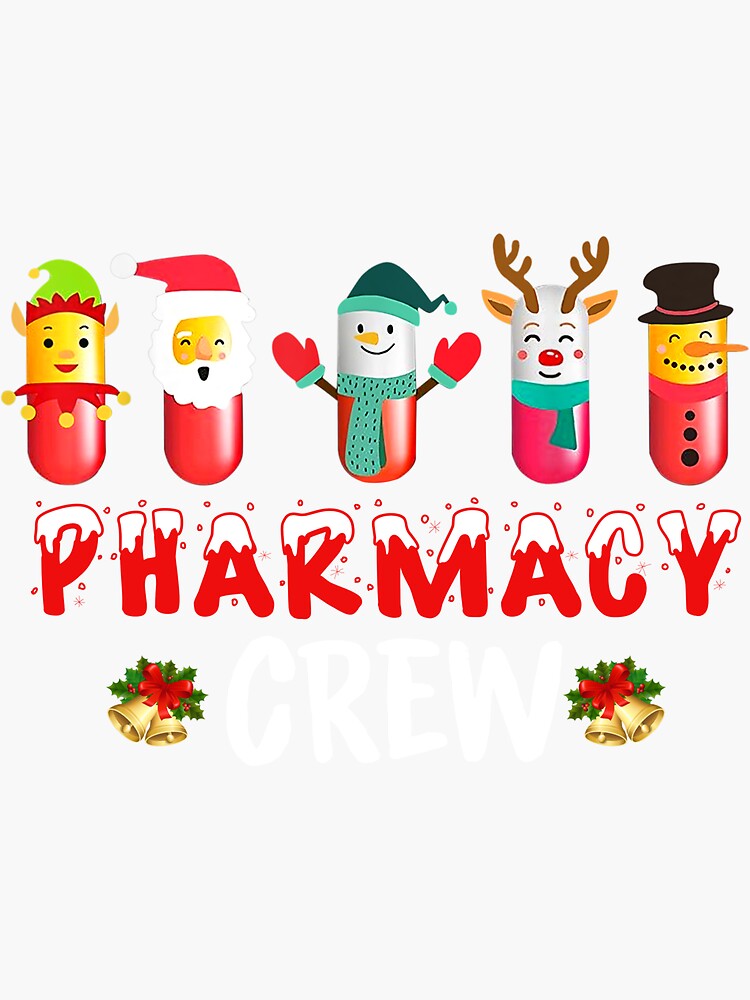 Funny Christmas Pharmacy Crew Cute Gifts Snowflakes Christmas