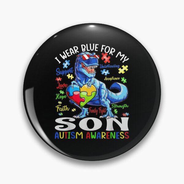 Item preview, I Wear Blue For My Son Autism Awareness Dinosaur designed and sold by JacekshiAmra.