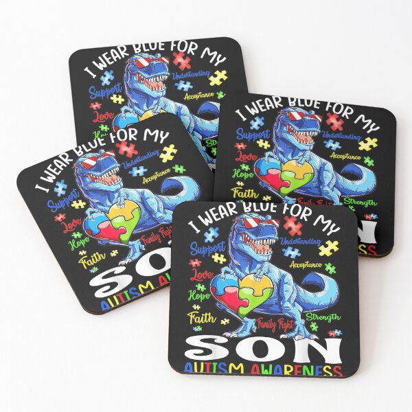 Item preview, I Wear Blue For My Son Autism Awareness Dinosaur designed and sold by JacekshiAmra.