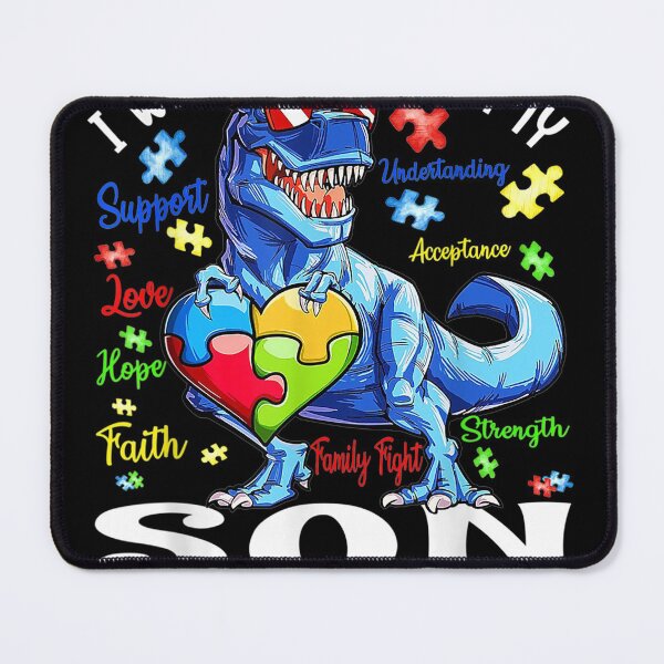 Item preview, I Wear Blue For My Son Autism Awareness Dinosaur designed and sold by JacekshiAmra.