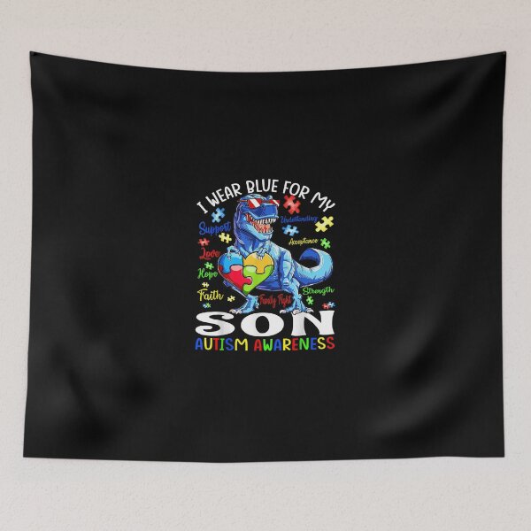 Item preview, I Wear Blue For My Son Autism Awareness Dinosaur designed and sold by JacekshiAmra.