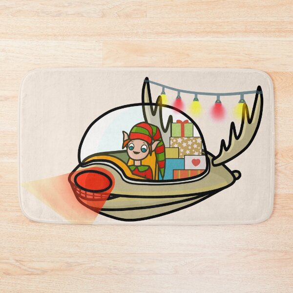 Item preview, Elf Flying a Rudolf Spacecraft Full Of Holiday Gifts - Merry Christmas designed and sold by ViewerEqualsPhoton.