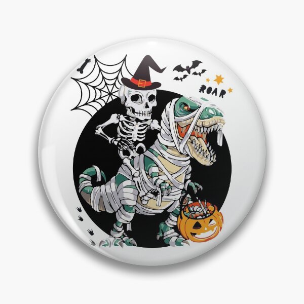 Item preview, Skeleton Dabbing Men Riding Mummy Dinosure T Rex Halloween Costume Kids Men Daddy Matching Son designed and sold by Dr.YesOrNo.