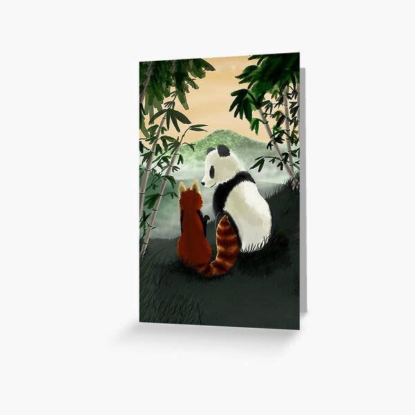 Item preview, Panda & Red Panda Bamboo Forest designed and sold by mewbits.