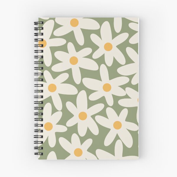 Item preview, Daisy Time Retro Flower Pattern Sage Green Beige Mustard designed and sold by kierkegaard.