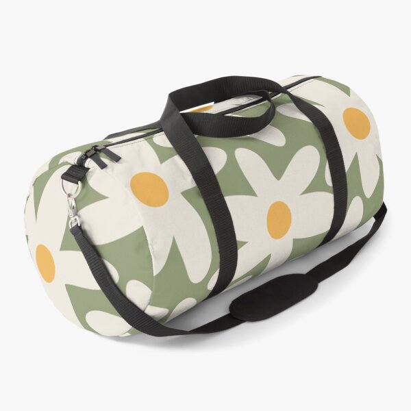 Item preview, Daisy Time Retro Flower Pattern Sage Green Beige Mustard designed and sold by kierkegaard.