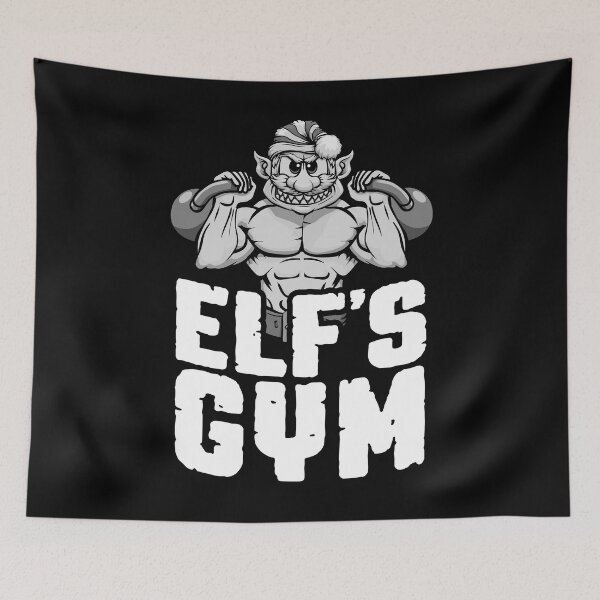 Item preview, Elf's Gym Kettlebell Bodybuilder Christmas Workout designed and sold by GrandeDuc.