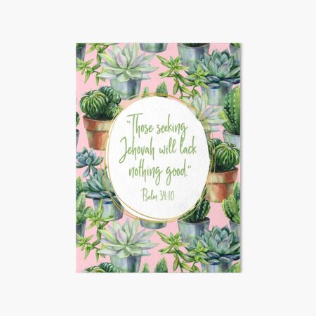 Yeartext 2022 (Cactus and Succulents) Art Board Print