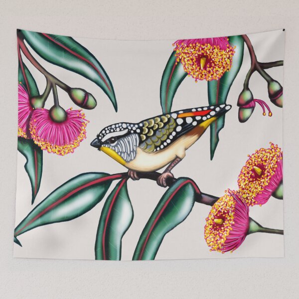 Item preview, Pardalote in Gum Flowers #2 by Australian artist Laural Retz designed and sold by Laural Retz.