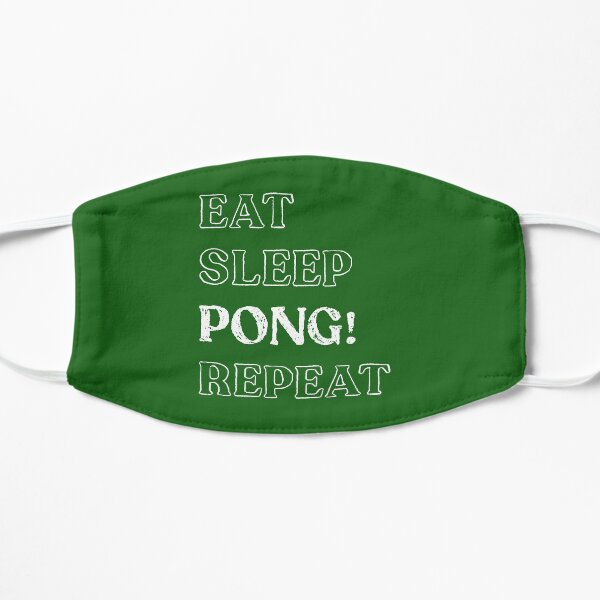 Eat Sleep Pong Repeat! It's Mahjong Time Mahjongg Fans Flat Mask