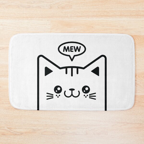 Item preview, Black and White Kitty Saying Mew designed and sold by KittyCotton.