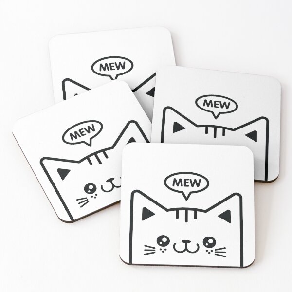 Item preview, Black and White Kitty Saying Mew designed and sold by KittyCotton.