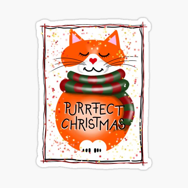 PURRFECT CHRISTMAS CAT Sticker