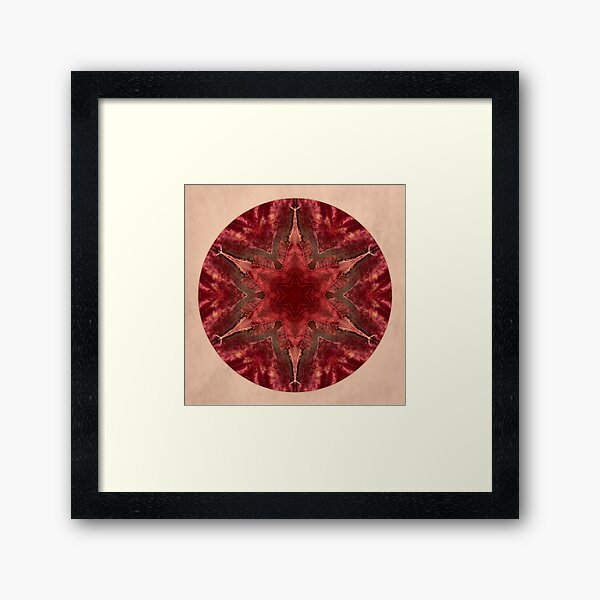 Red Star Mandala Framed Art Print