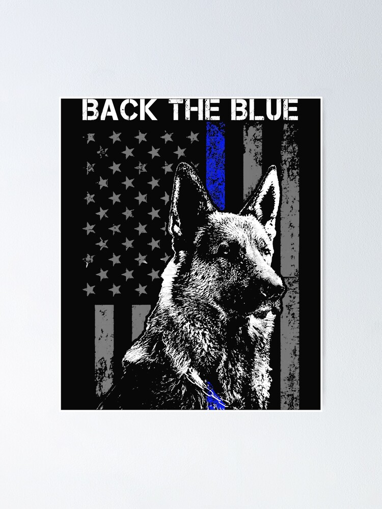 Thin Blue Line Flag K-9 T-Shirt German Shepherd Rough Sketch Thin Blue Line Flag K-9 T-Shirt German Shepherd Rough Sketch
