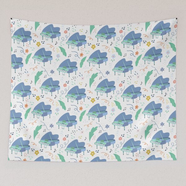 Item preview, Pastel Piano Pattern designed and sold by VintageViolet79.