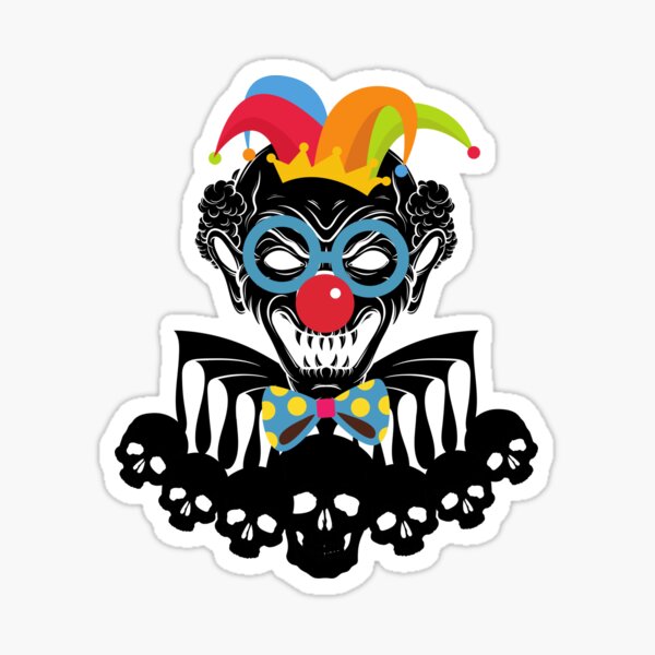 Evil Killer Clown Pink Bow Sticker