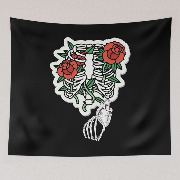 Item preview, Heart Entry Skeleton Rib Cage Red Roses Novelty Halloween Costume Gift Idea designed and sold by DKA-2ndBoy.
