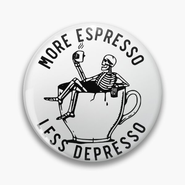 Item preview, More Espresso Less Depresso, Skeleton Coffee Cup, Black designed and sold by anghelapparel.