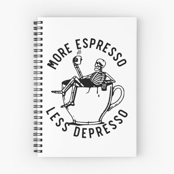 Item preview, More Espresso Less Depresso, Skeleton Coffee Cup, Black designed and sold by anghelapparel.