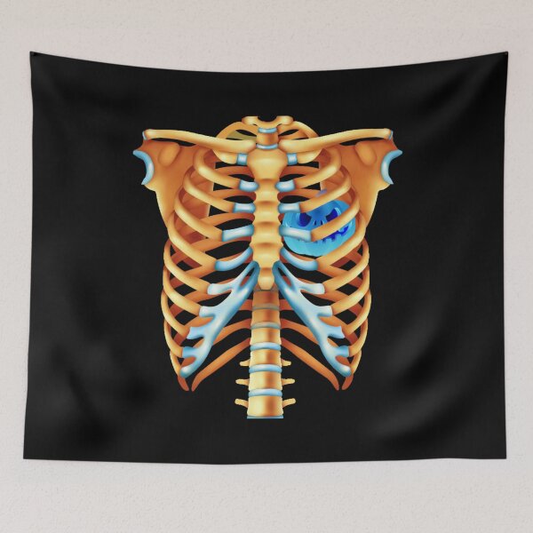 Item preview, Blue Jack O Lantern Heart Skeleton Rib Cage Red Roses Novelty Halloween Costume Gift Idea designed and sold by DKA-2ndBoy.
