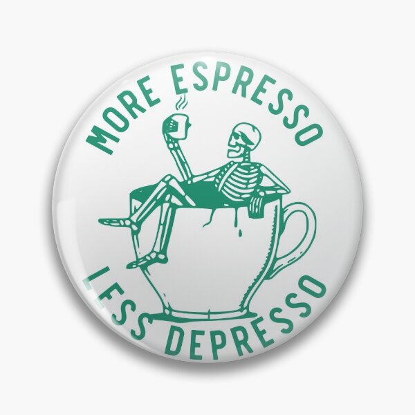 Item preview, More Espresso Less Depresso, Skeleton Coffee Cup, Green designed and sold by anghelapparel.