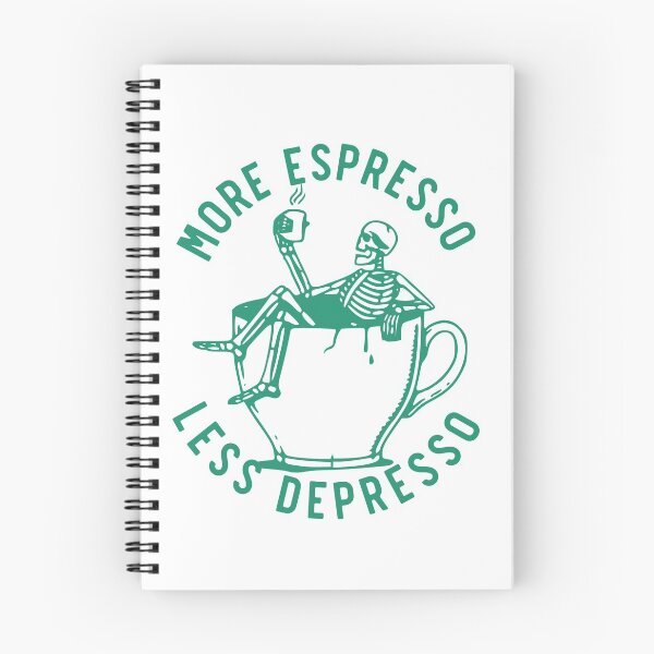 Item preview, More Espresso Less Depresso, Skeleton Coffee Cup, Green designed and sold by anghelapparel.