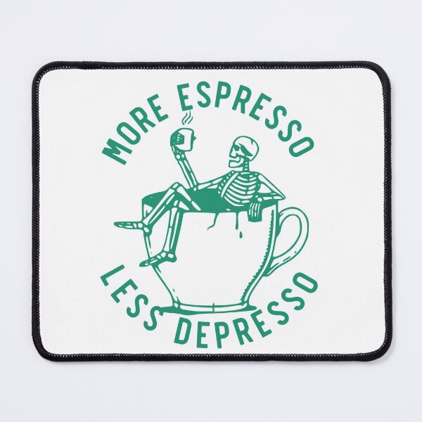 Item preview, More Espresso Less Depresso, Skeleton Coffee Cup, Green designed and sold by anghelapparel.