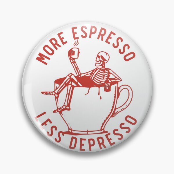 Item preview, More Espresso Less Depresso, Skeleton Coffee Cup, Red designed and sold by anghelapparel.
