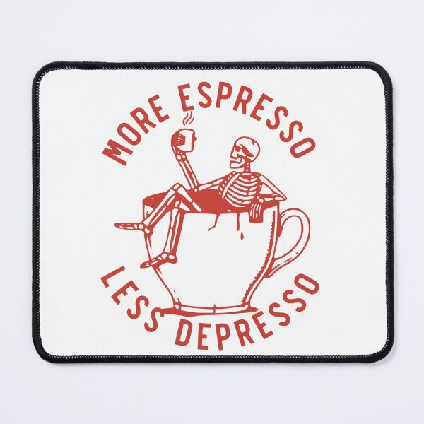 Item preview, More Espresso Less Depresso, Skeleton Coffee Cup, Red designed and sold by anghelapparel.