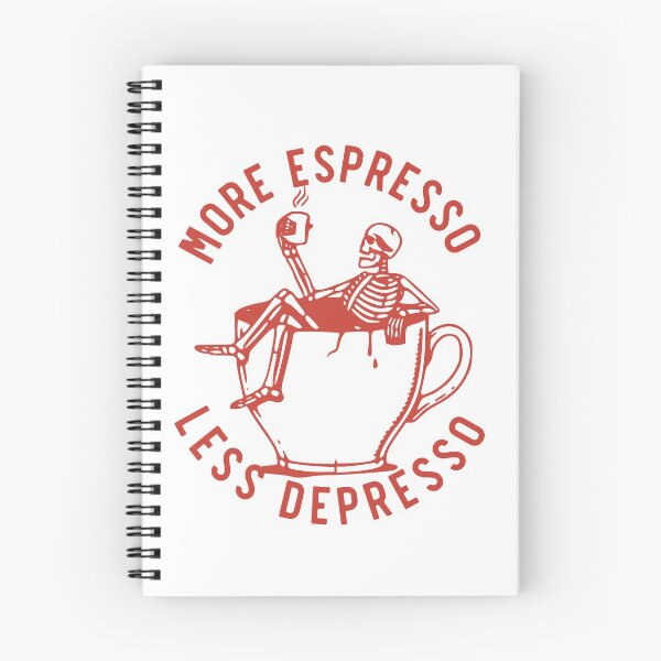 Item preview, More Espresso Less Depresso, Skeleton Coffee Cup, Red designed and sold by anghelapparel.