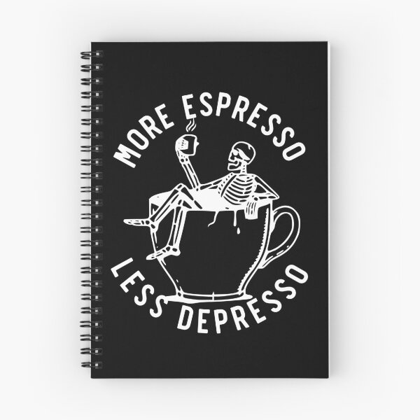 Item preview, More Espresso Less Depresso, Skeleton Coffee Cup, White designed and sold by anghelapparel.