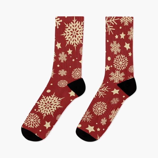 Item preview, Merry Christmas Snowflakes Pattern Socks designed and sold by burakgulnar.