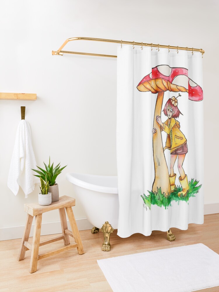 Discover Mushroom Girl Shower Curtain