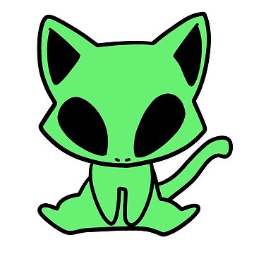 Alien Cat Sticker, Alien Sticker, Cat Stickers, Cat Gift for Cat Lovers,  Kitty Stickers, Space Cat Stickers, Cat Astronaut, Weird Cat Art 