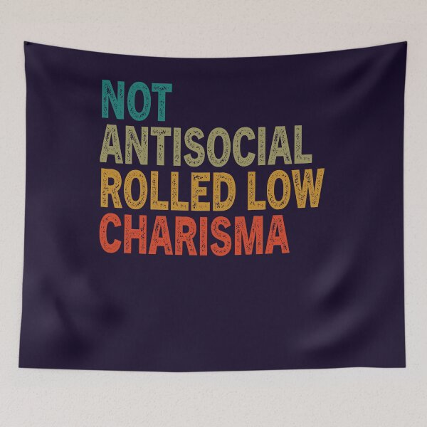 Item preview, Funny Retro Vintage Not Antisocial, Rolled Low Charisma Funny RPG Loves Dragons designed and sold by Sarah38.