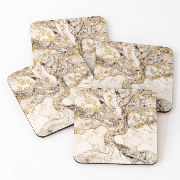 Item preview, White Marble Tree of Life Abstract designed and sold by k9printart.