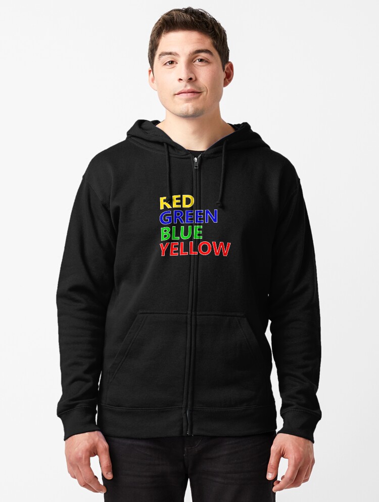 red green blue yellow hoodie