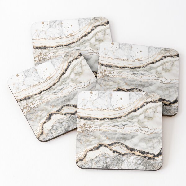 Item preview, White and Black Marble Textures Abstract designed and sold by k9printart.