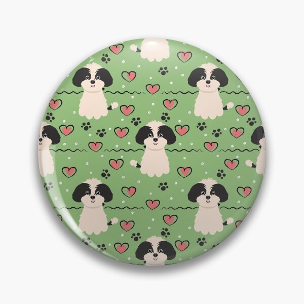 Item preview, Love Black and White Shih Poo Shihpoo Shih Tzu Poodle Mix designed and sold by Lulupainting.