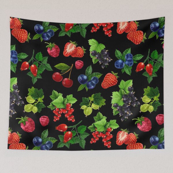 Item preview, Fruits Seamless Pattern Strawberry Blueberry Blackberry Redberry Grap Farmer's Garden Gift Idea designed and sold by Dr.YesOrNo.