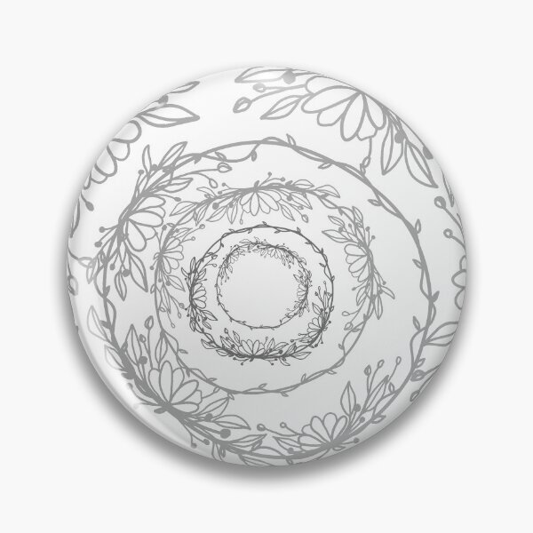 Item preview, Outline of flora vine on silver grey tone designed and sold by Trianglegreen.