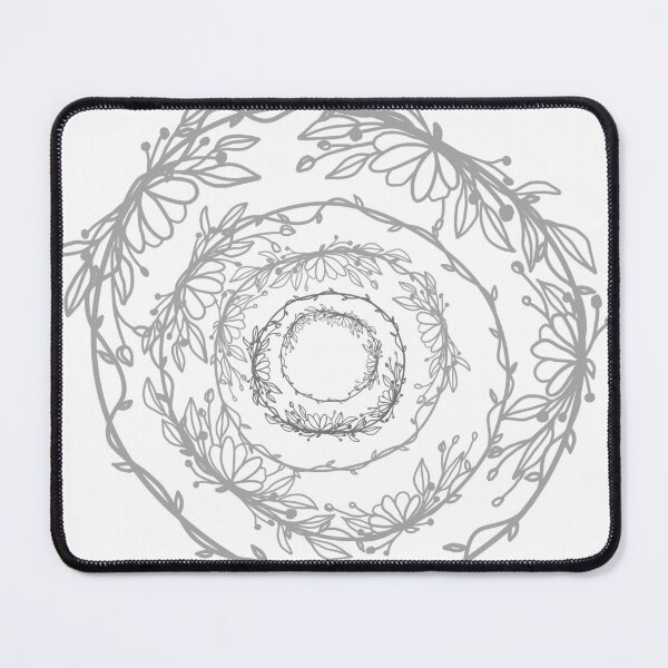 Item preview, Outline of flora vine on silver grey tone designed and sold by Trianglegreen.