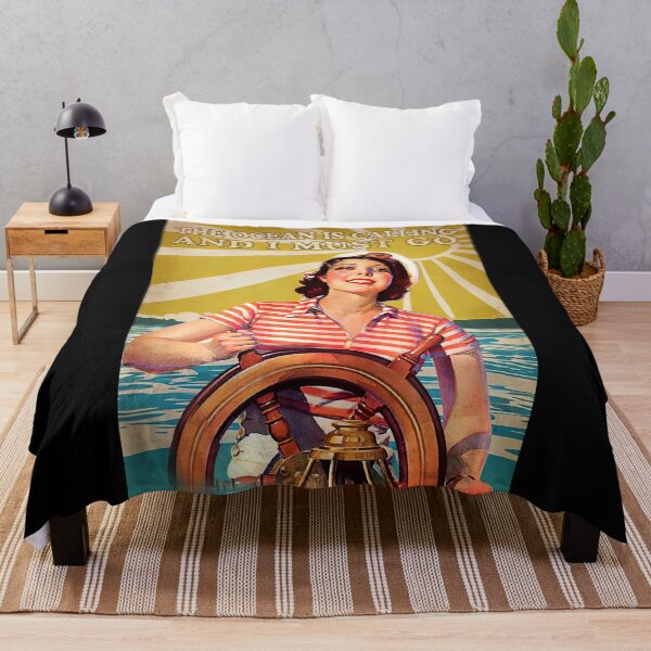 Item preview, The Ocean Is Calling And I Must Go - Woman Captain Ship - Woman Takes the Wheel designed and sold by SockaArt1.