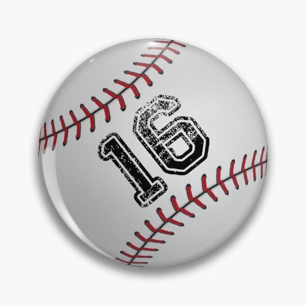 Item preview, Baseball ball number 16, sixteen  designed and sold by TheCultStuff.