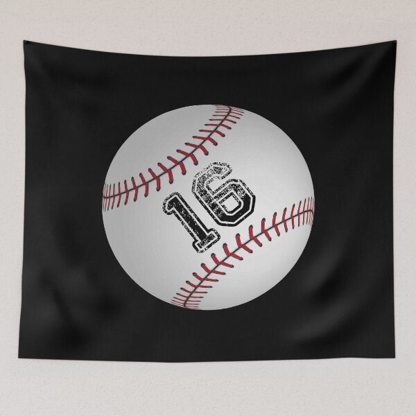 Item preview, Baseball ball number 16, sixteen  designed and sold by TheCultStuff.