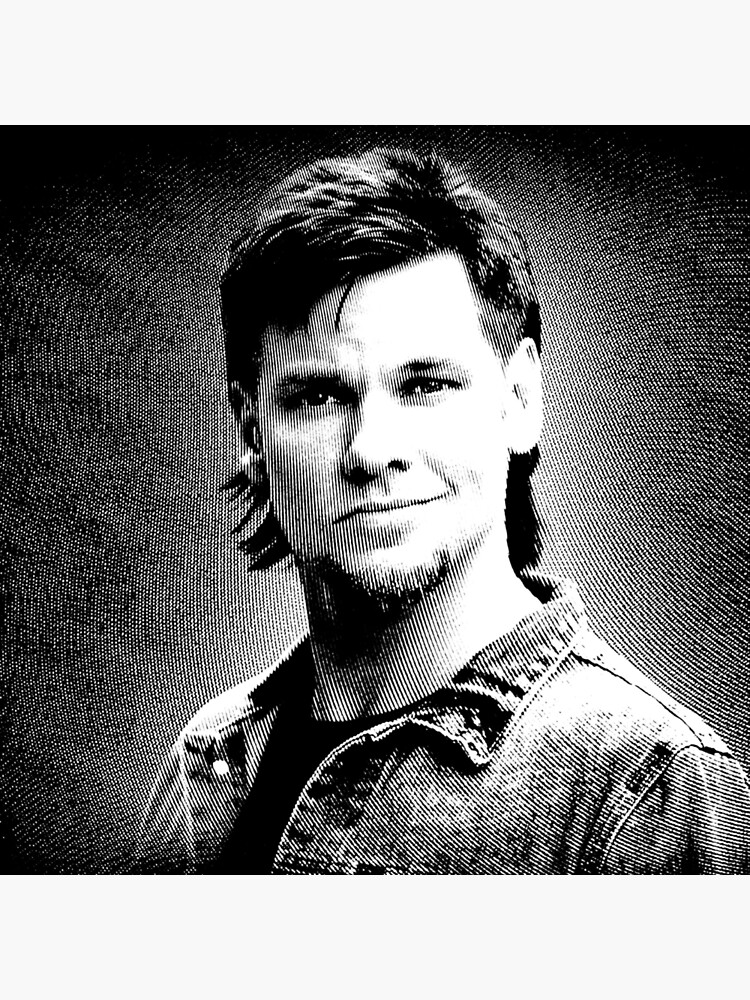 "Theo Von Black & White Portrait (Linocut) " Poster for Sale by